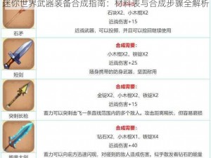 迷你世界武器装备合成指南：材料表与合成步骤全解析