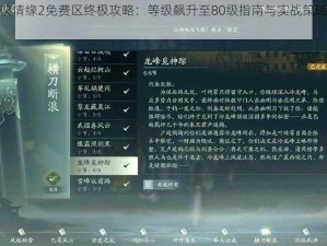 剑侠情缘2免费区终极攻略：等级飙升至80级指南与实战策略解析