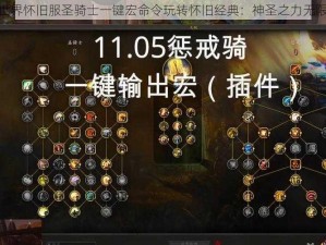 魔兽世界怀旧服圣骑士一键宏命令玩转怀旧经典：神圣之力无限释放