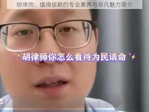 胡律师：值得信赖的专业素养与非凡魅力简介