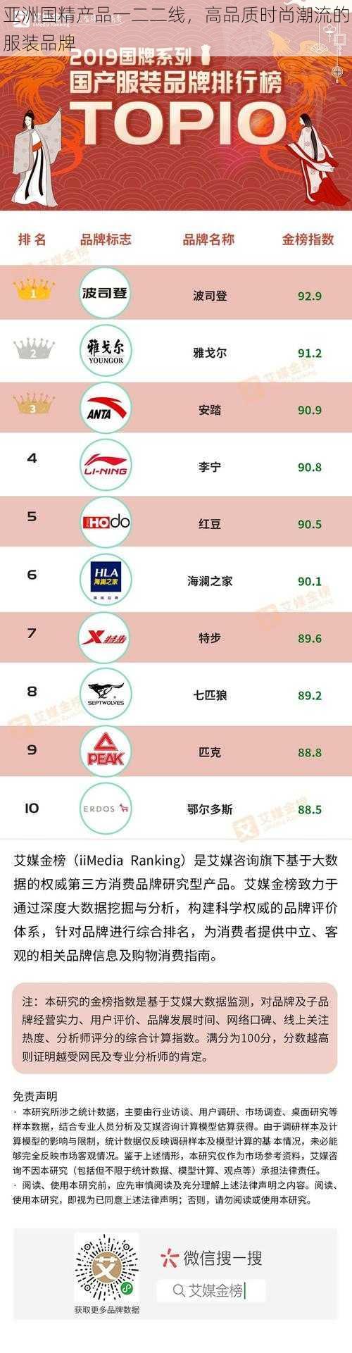 亚洲国精产品一二二线,高品质时尚潮流的服装品牌