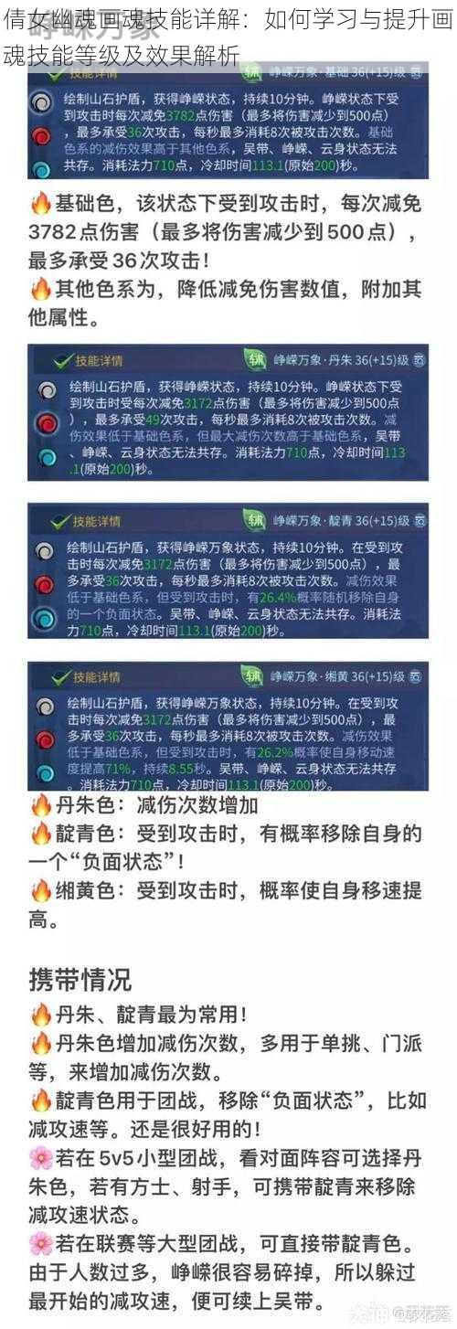 倩女幽魂画魂技能详解：如何学习与提升画魂技能等级及效果解析