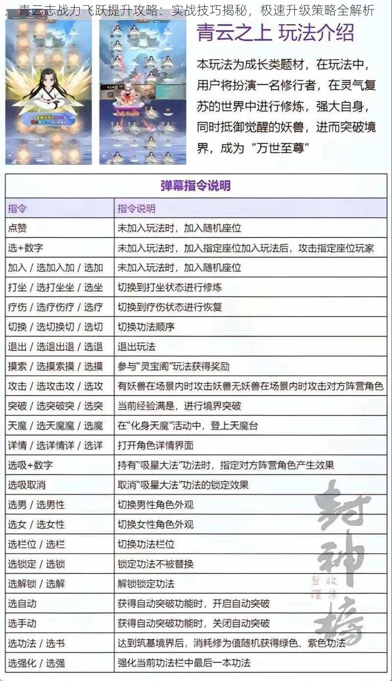 青云志战力飞跃提升攻略：实战技巧揭秘，极速升级策略全解析