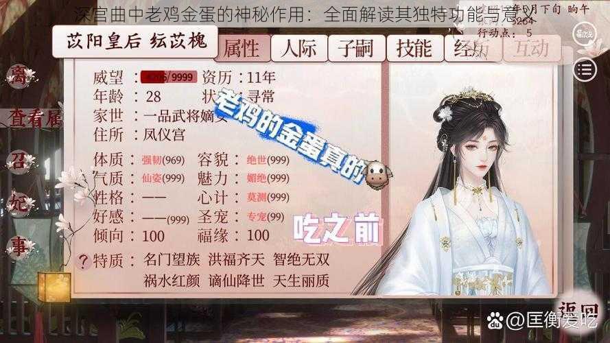 深宫曲中老鸡金蛋的神秘作用：全面解读其独特功能与意义