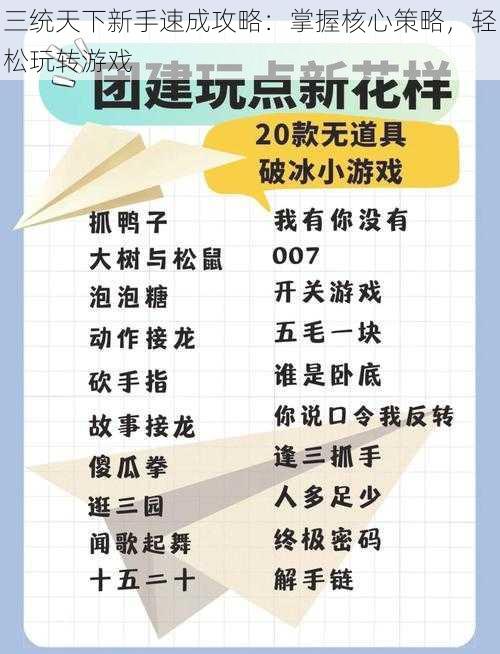 三统天下新手速成攻略：掌握核心策略，轻松玩转游戏