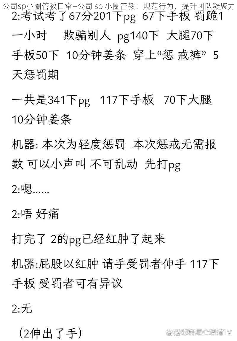 公司sp小圈管教日常—公司 sp 小圈管教：规范行为，提升团队凝聚力