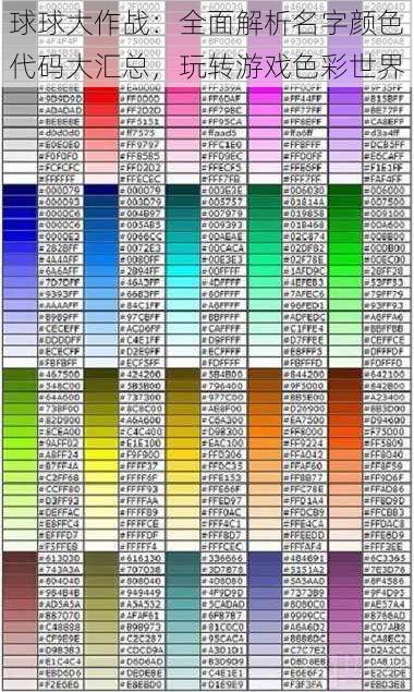 球球大作战：全面解析名字颜色代码大汇总，玩转游戏色彩世界