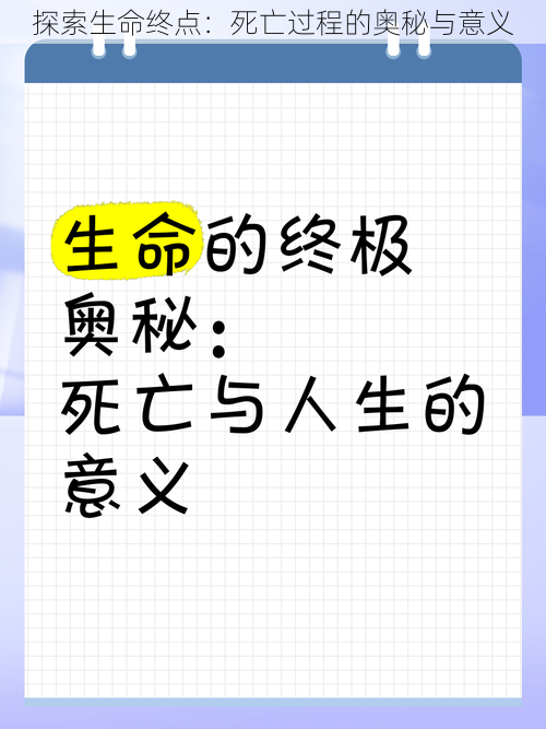 探索生命终点：死亡过程的奥秘与意义