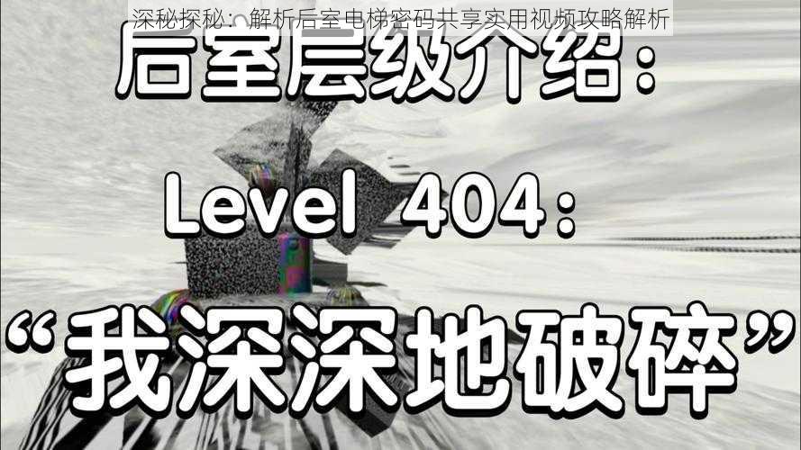 深秘探秘：解析后室电梯密码共享实用视频攻略解析