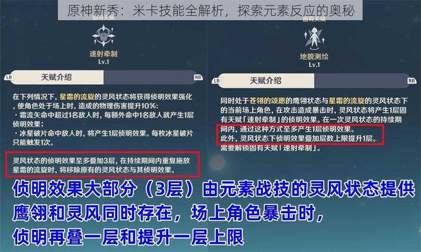 原神新秀：米卡技能全解析，探索元素反应的奥秘
